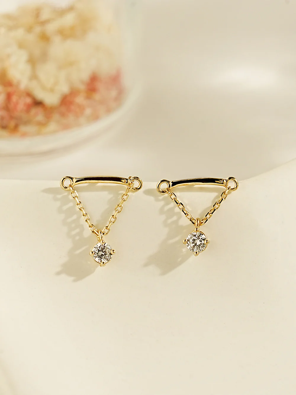 14K Gold Internally Threaded Moissanite Dia Hidden Helix Drop Cubic Labret Piercing 18G16G - Image 13