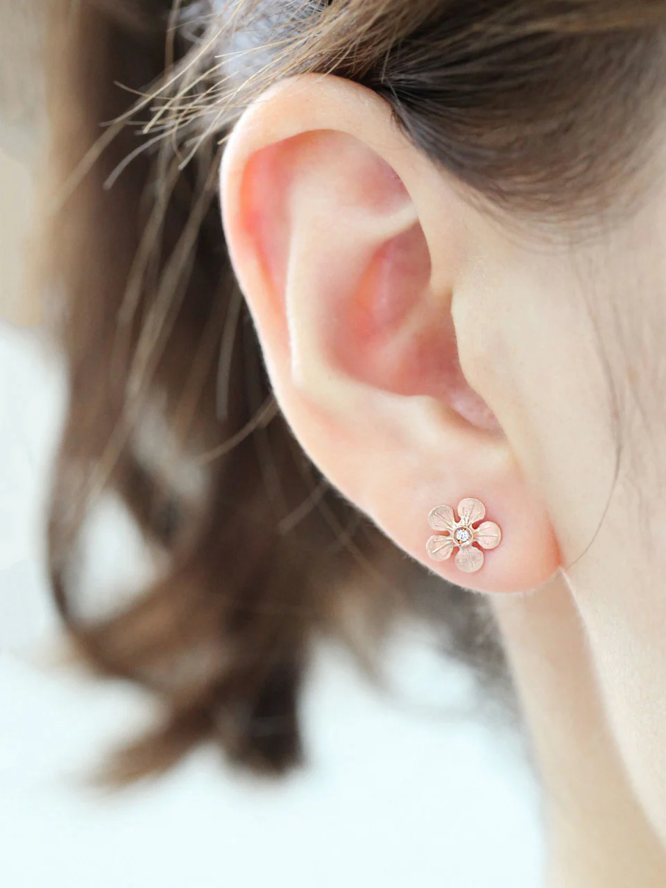 14K Gold Jasmine Flower Cartilage Earring 18G16G - Image 10