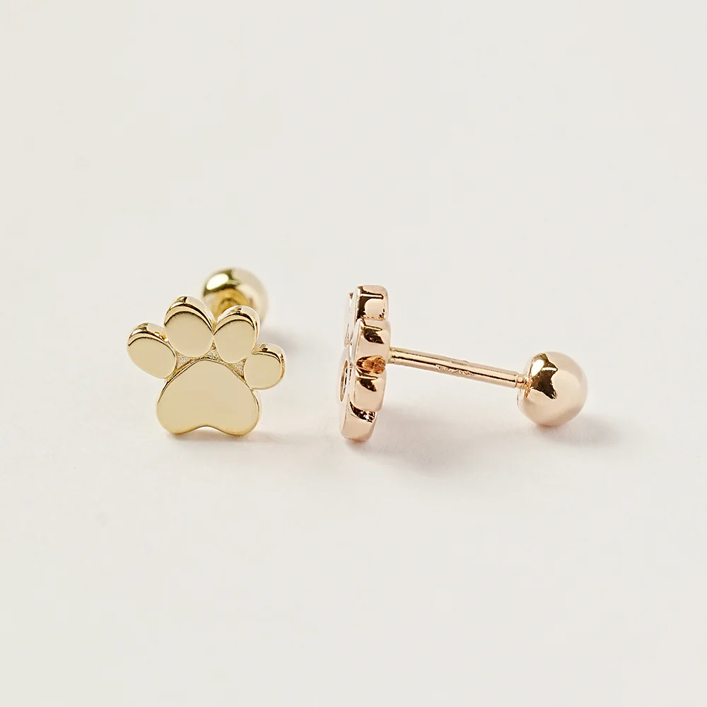 14K Gold Jelly Paw Cartilage Earring 20G18G16G - Image 14