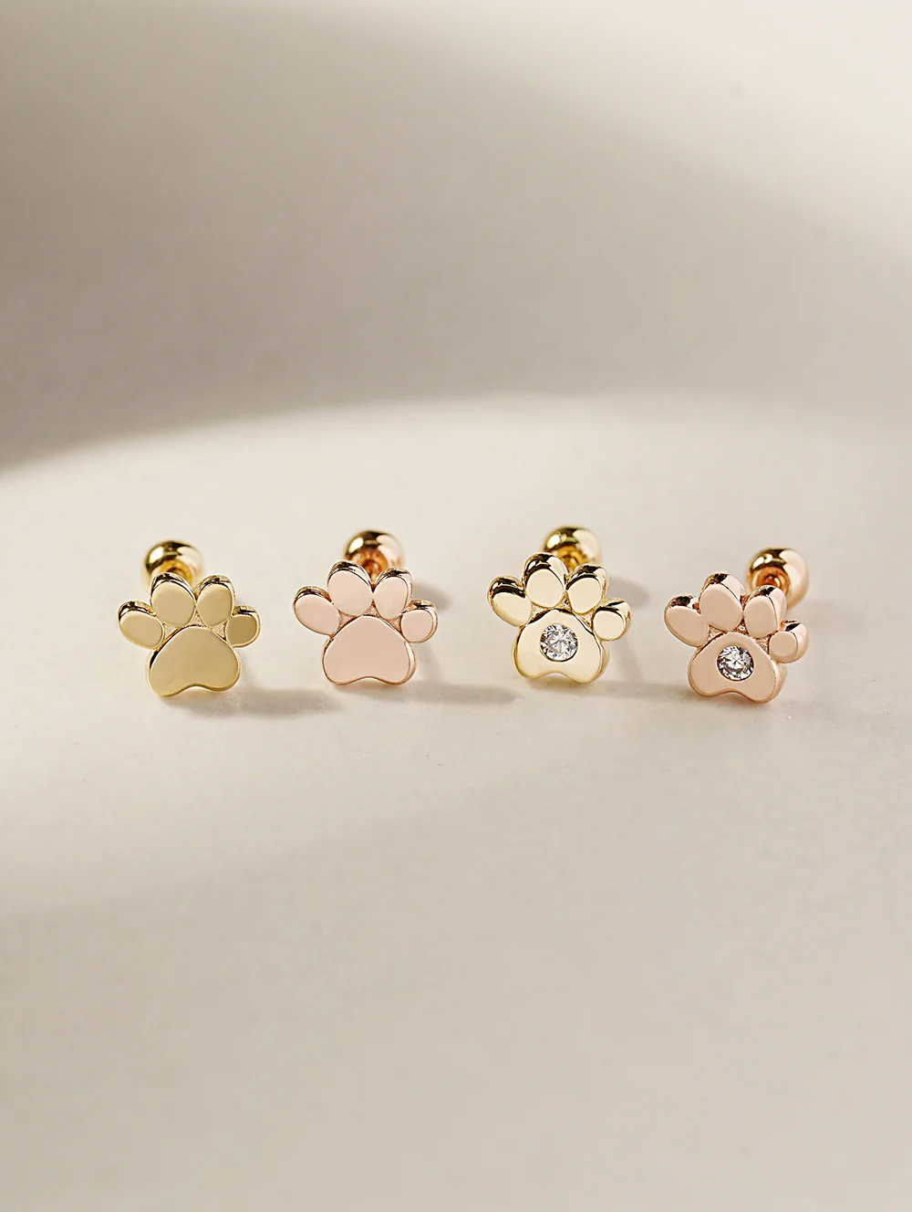14K Gold Jelly Paw Cartilage Earring 20G18G16G - Image 7