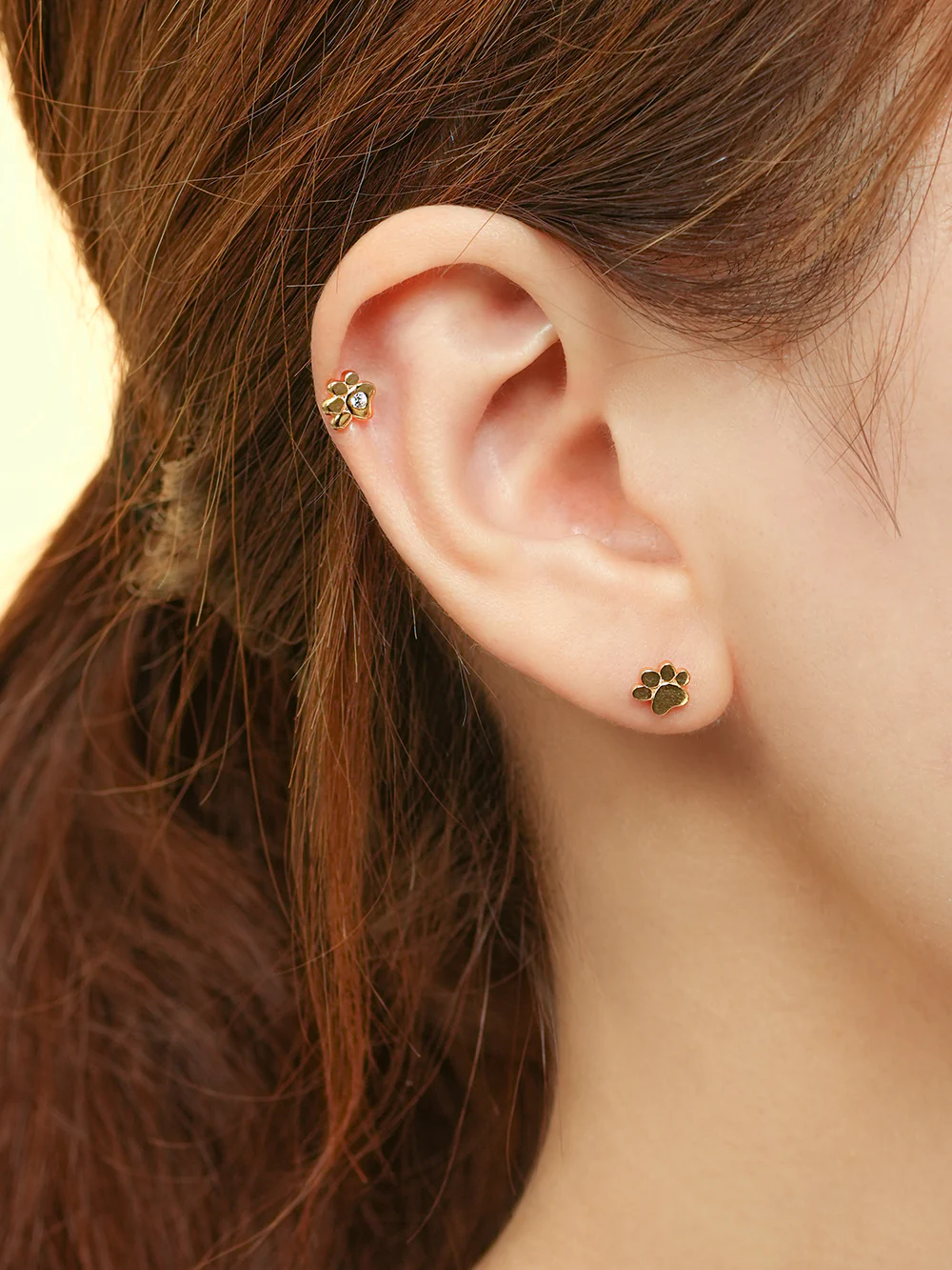 14K Gold Jelly Paw Internally Threaded Labret Piercing 18G16G - Image 10