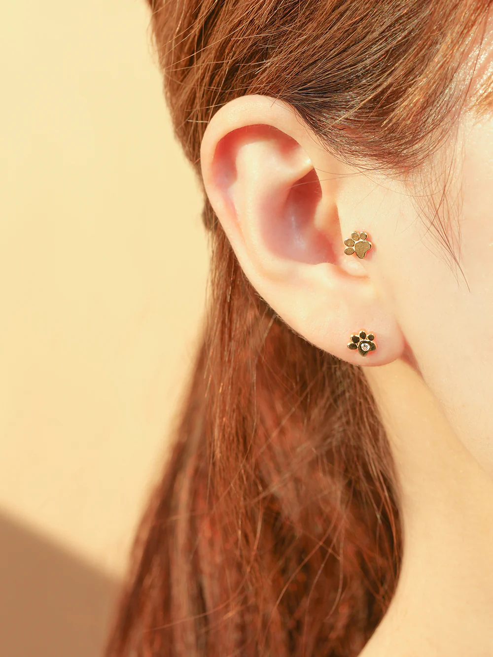 14K Gold Jelly Paw Internally Threaded Labret Piercing 18G16G - Image 12