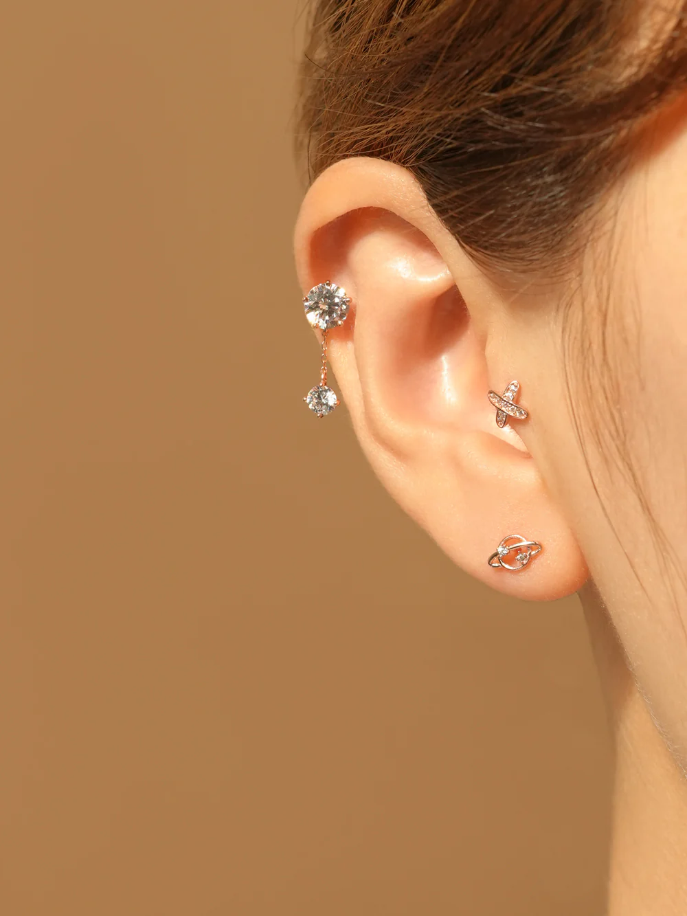 14K Gold Jupiter Cartilage Earring 20G - Image 4