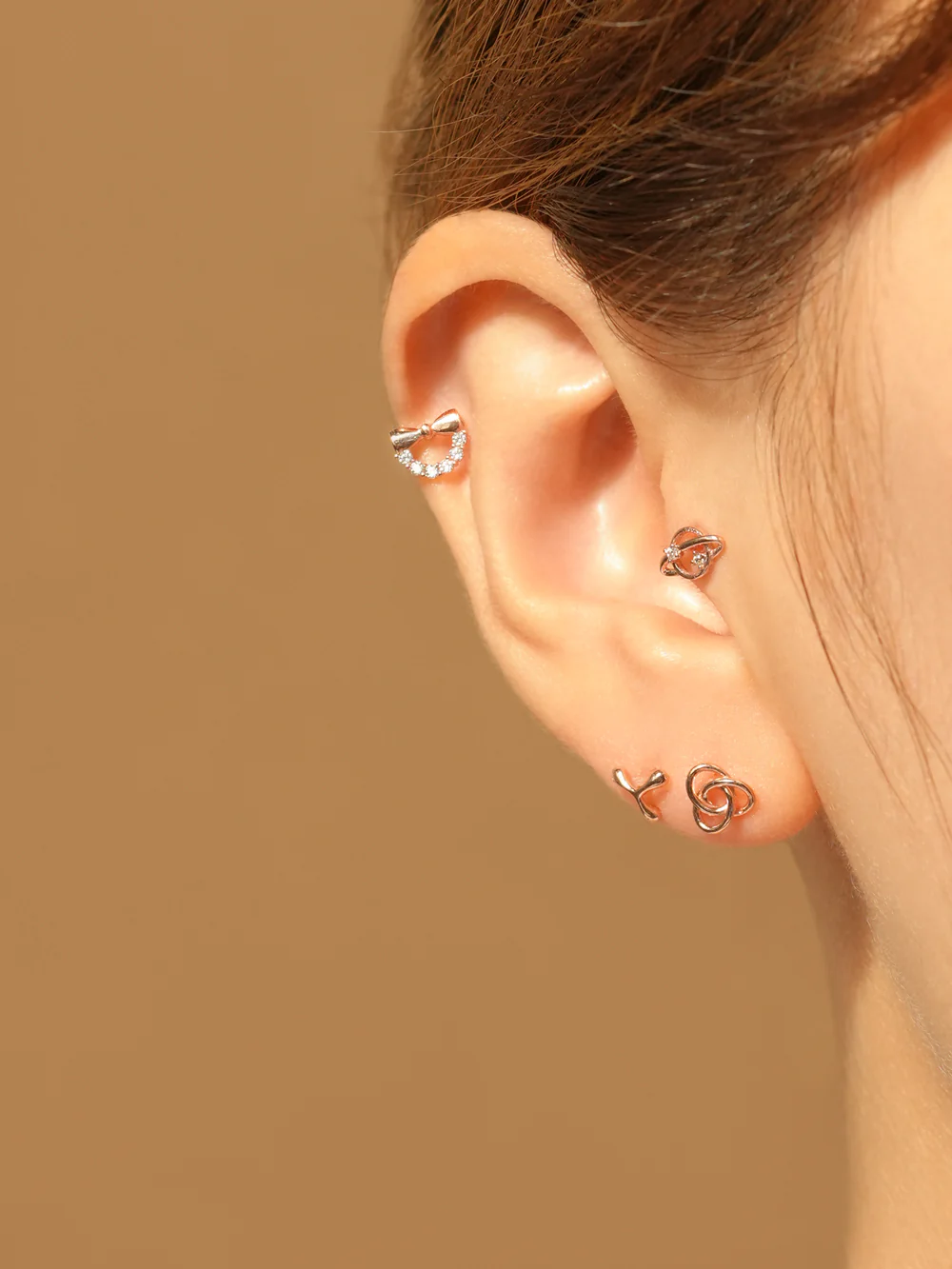 14K Gold Jupiter Cartilage Earring 20G - Image 5