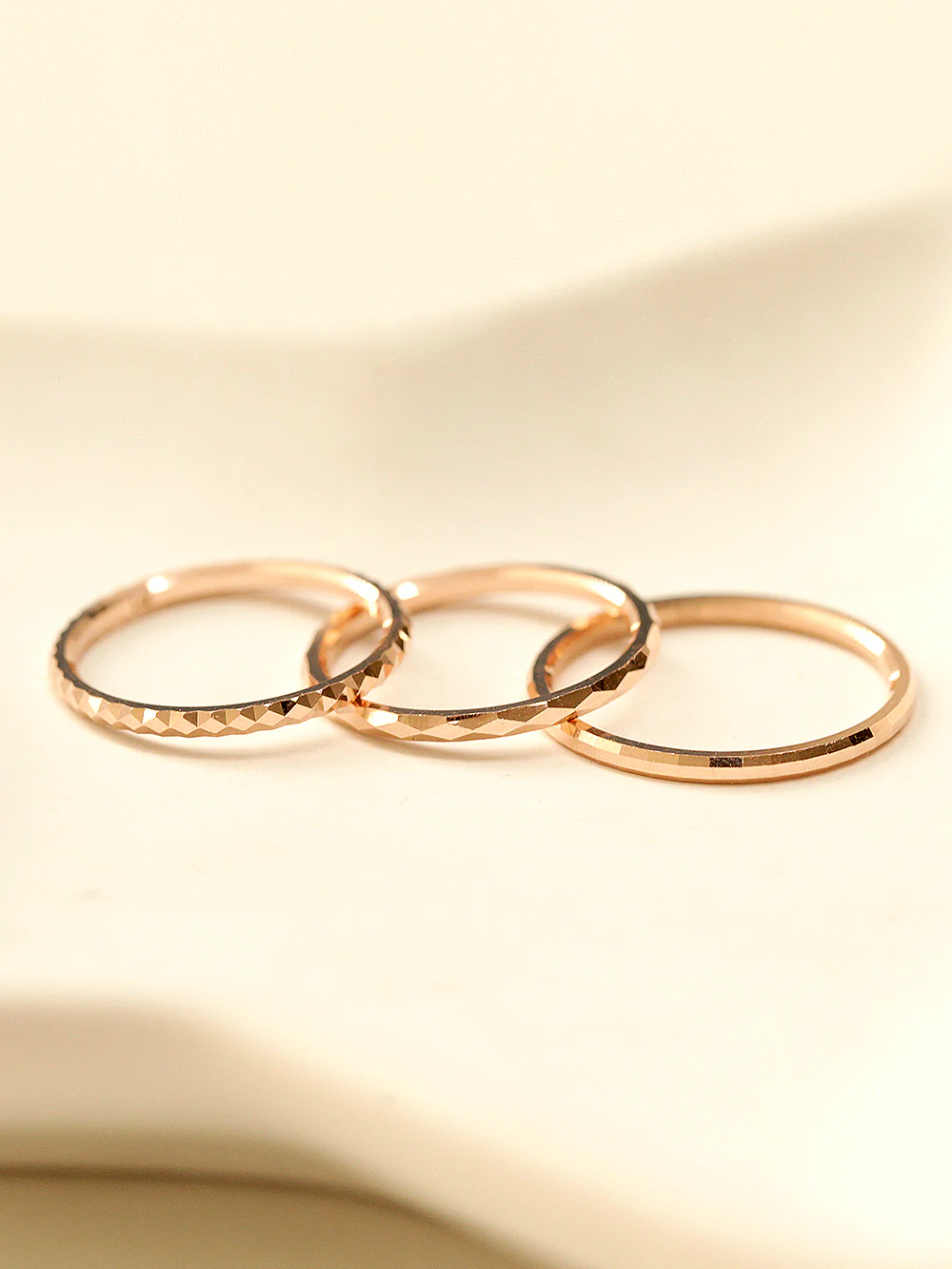 14K Gold Hallow Layered Cutting Guard Ring - Image 3