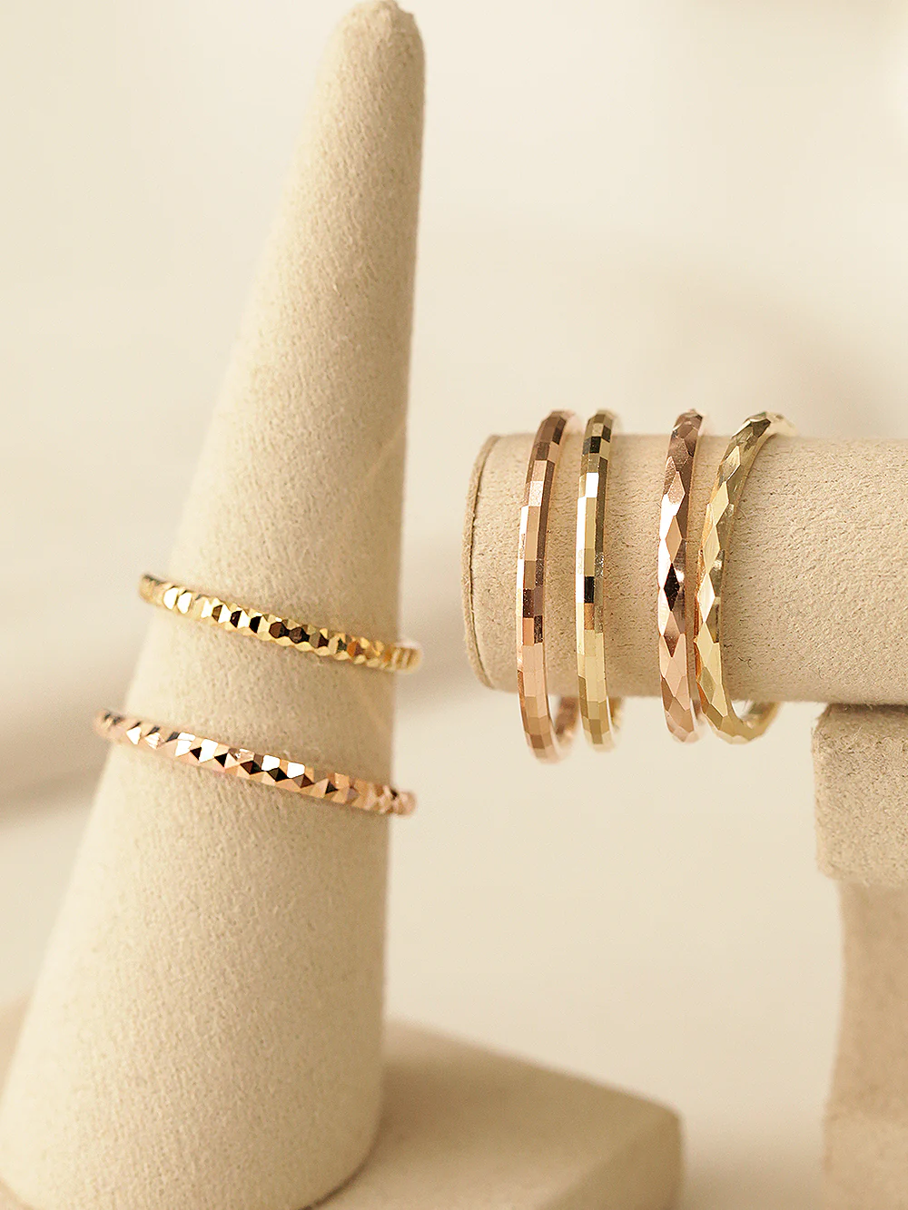 14K Gold Hallow Layered Cutting Guard Ring - Image 7