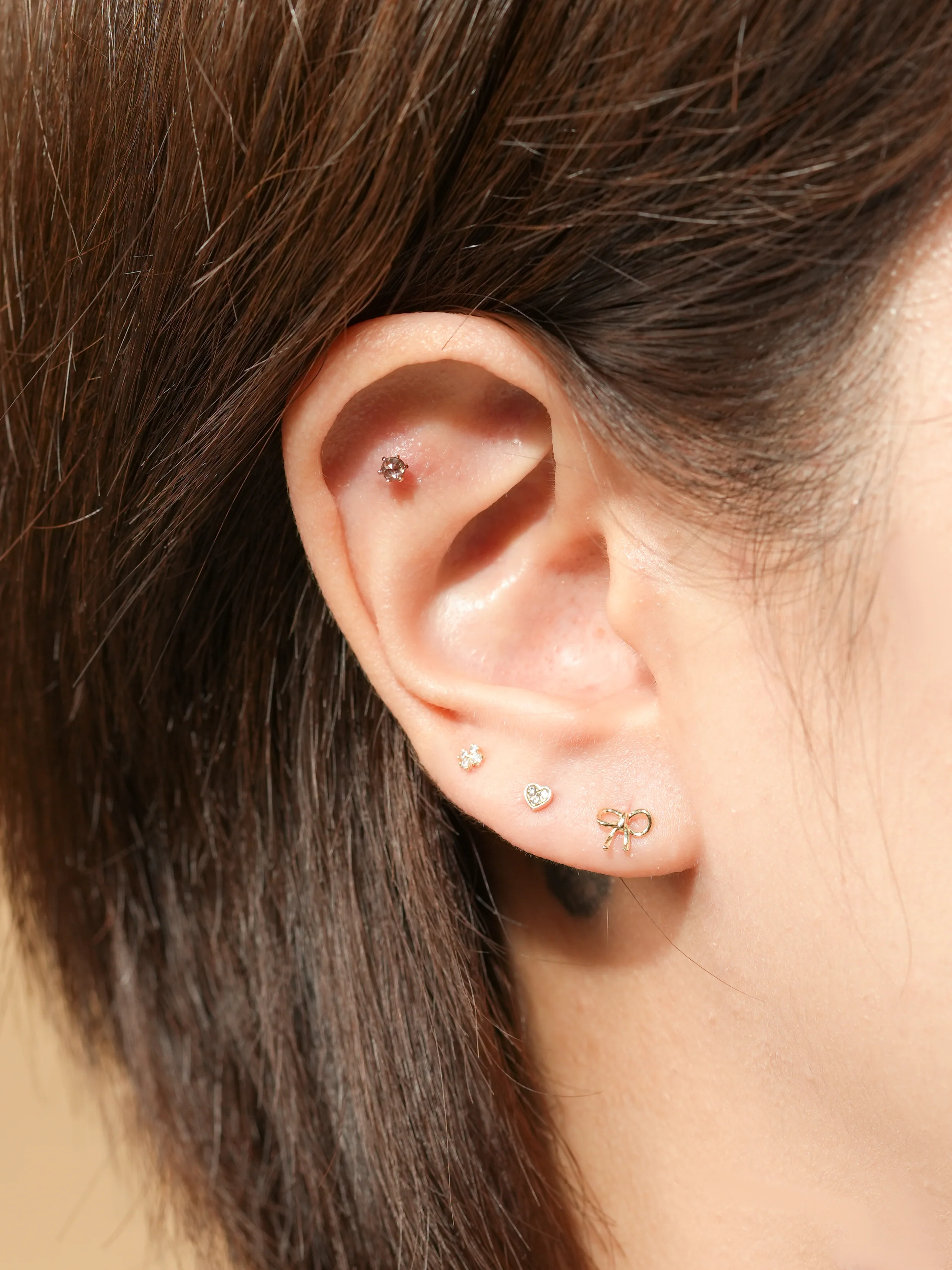 14K Gold Leaf Point Cartilage Earring 20G - Image 6