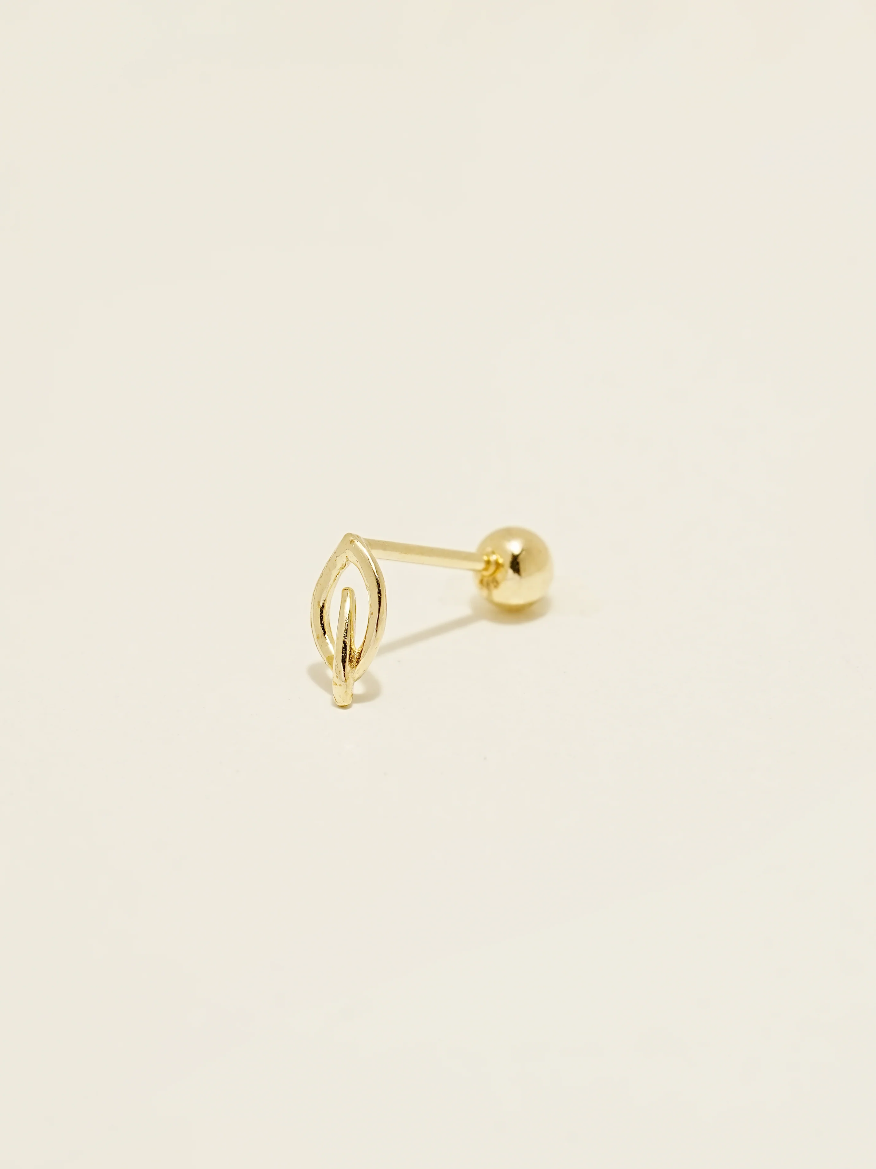 14K Gold Leaf Point Cartilage Earring 20G - Image 7
