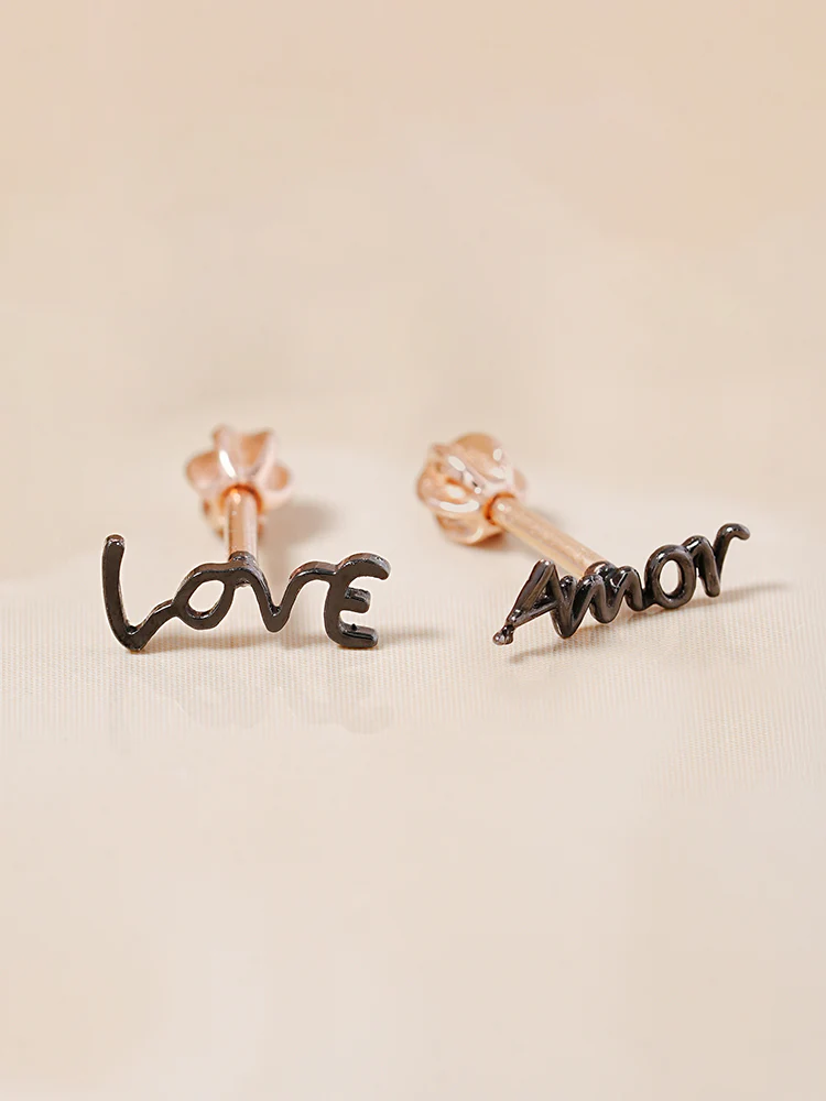 14K Gold Lettering Tattoo Cartilage Earring 18G16G