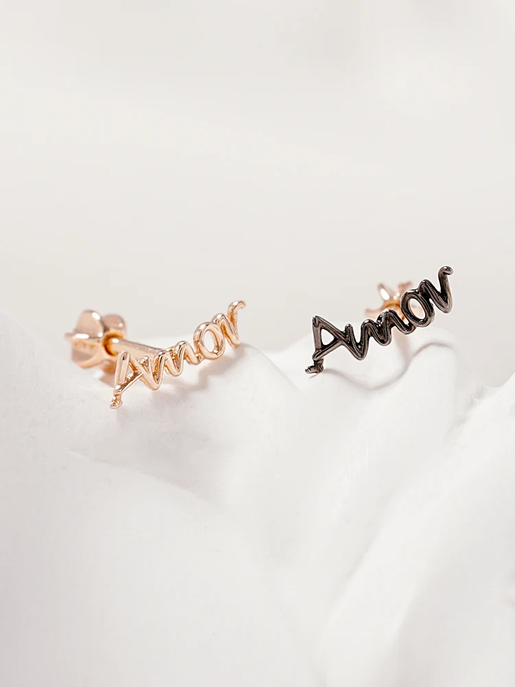 14K Gold Lettering Tattoo Cartilage Earring 18G16G - Image 10