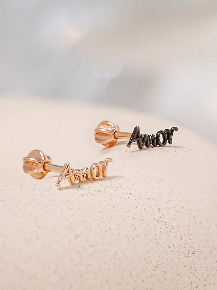 14K Gold Lettering Tattoo Cartilage Earring 18G16G - Image 16