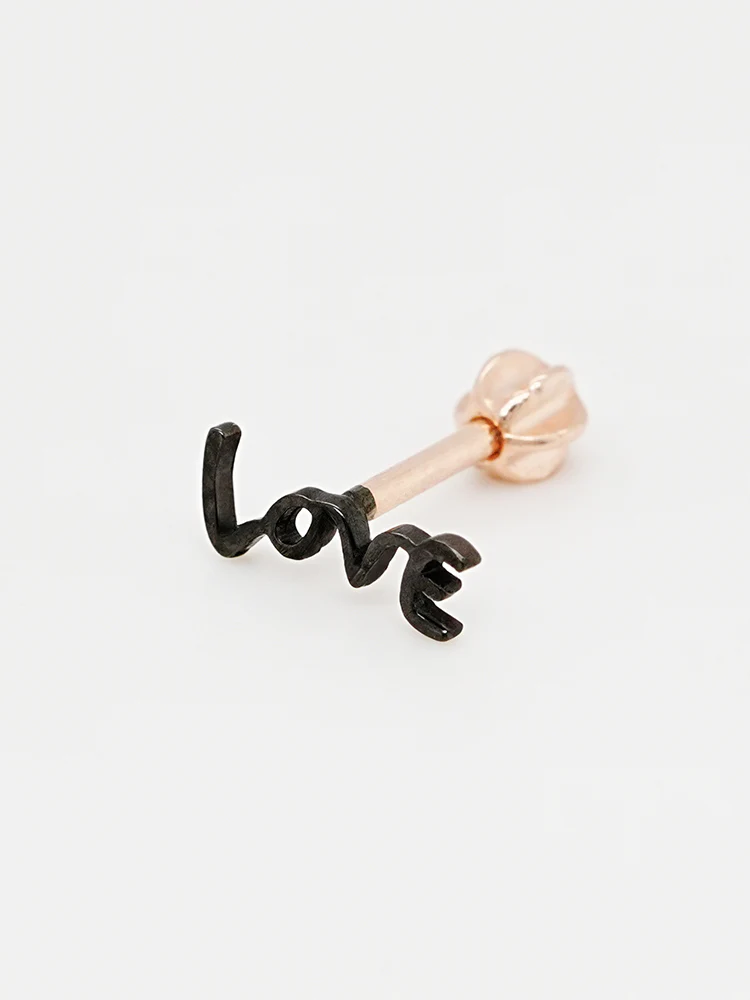 14K Gold Lettering Tattoo Cartilage Earring 18G16G - Image 20