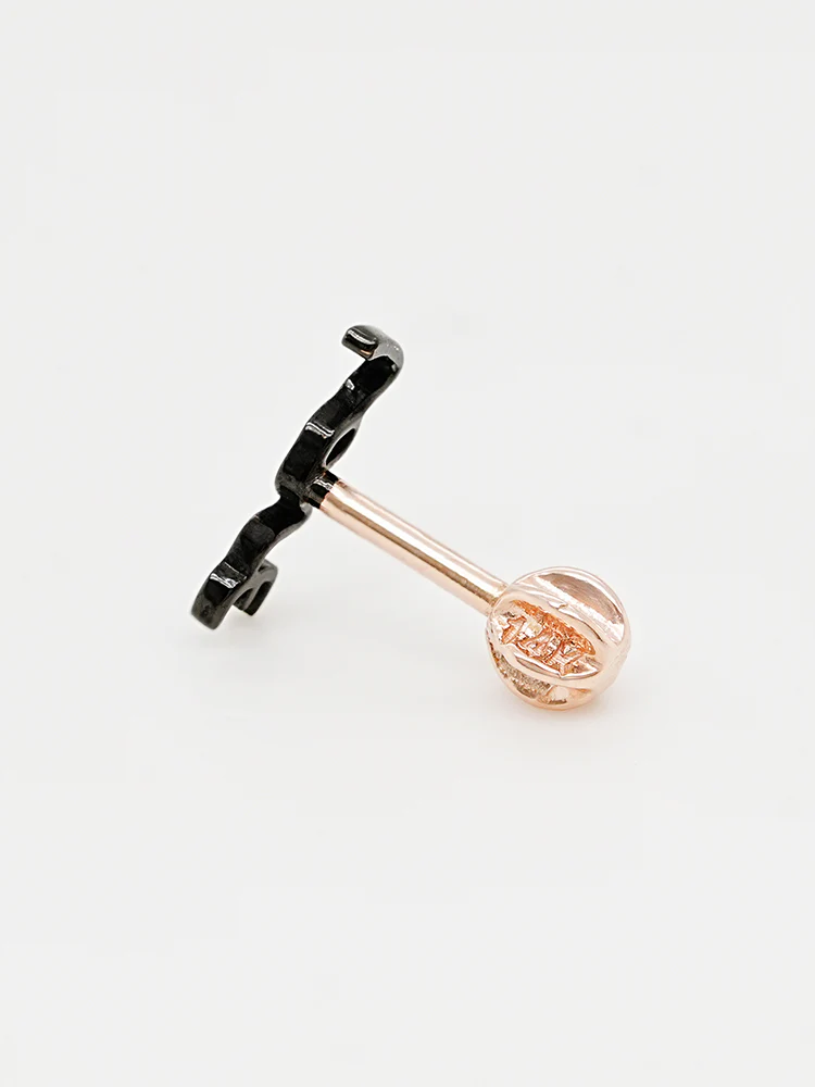 14K Gold Lettering Tattoo Cartilage Earring 18G16G - Image 21