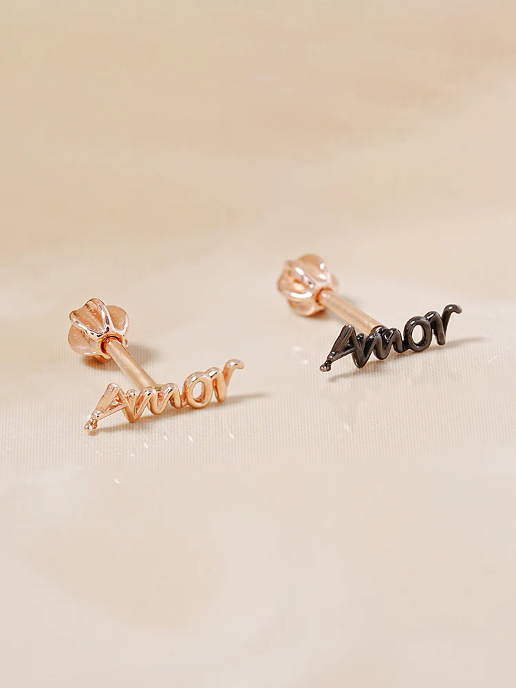 14K Gold Lettering Tattoo Cartilage Earring 18G16G - Image 5