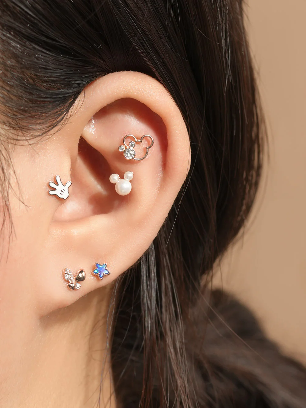 14K Gold Life Butterfly Cartilage Earring 20G - Image 6