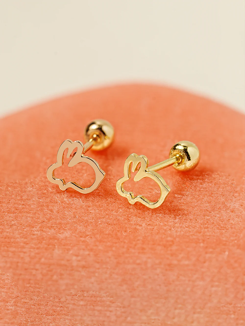 14K Gold Line Rabbit Cartilage Earring 20G - Image 3
