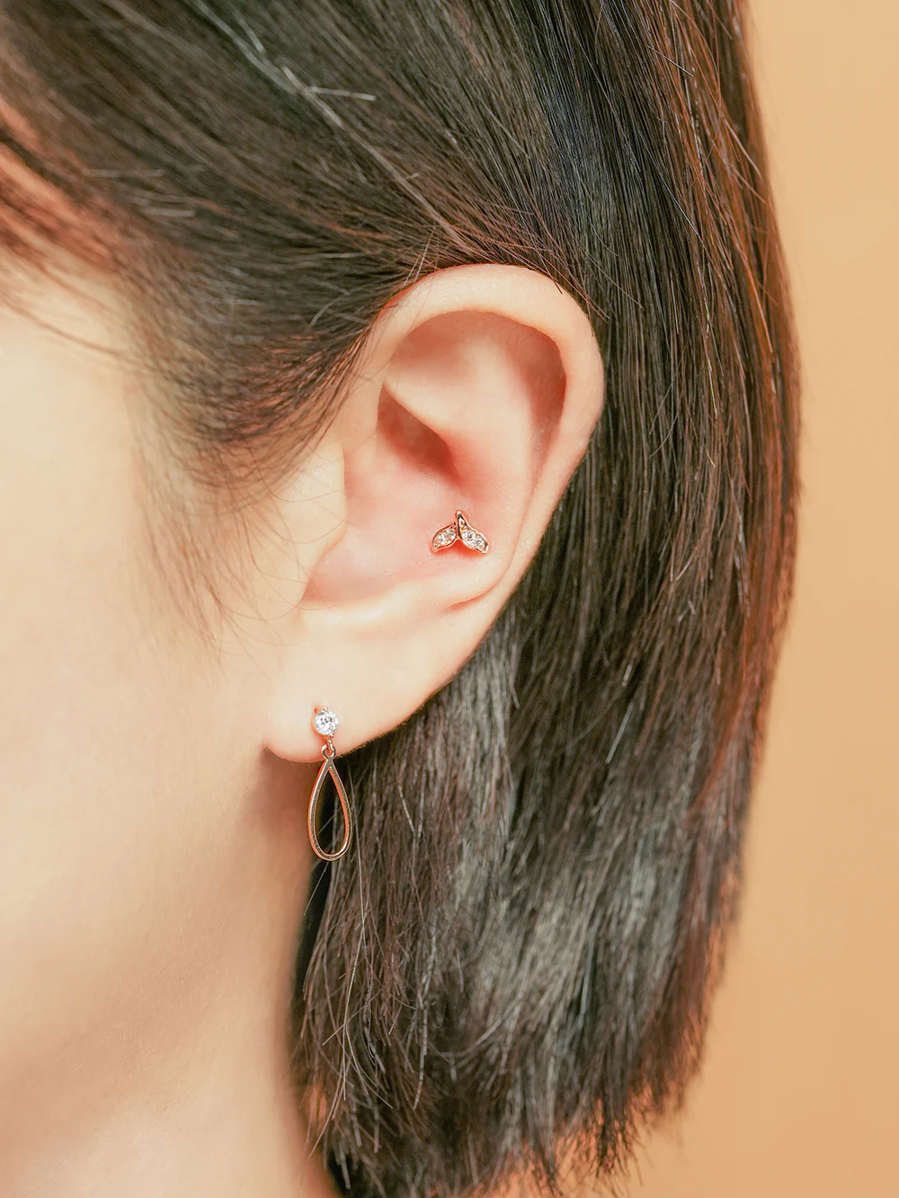 14K Gold Line Waterdrop Cartilage Earring 20G18G16G - Image 10