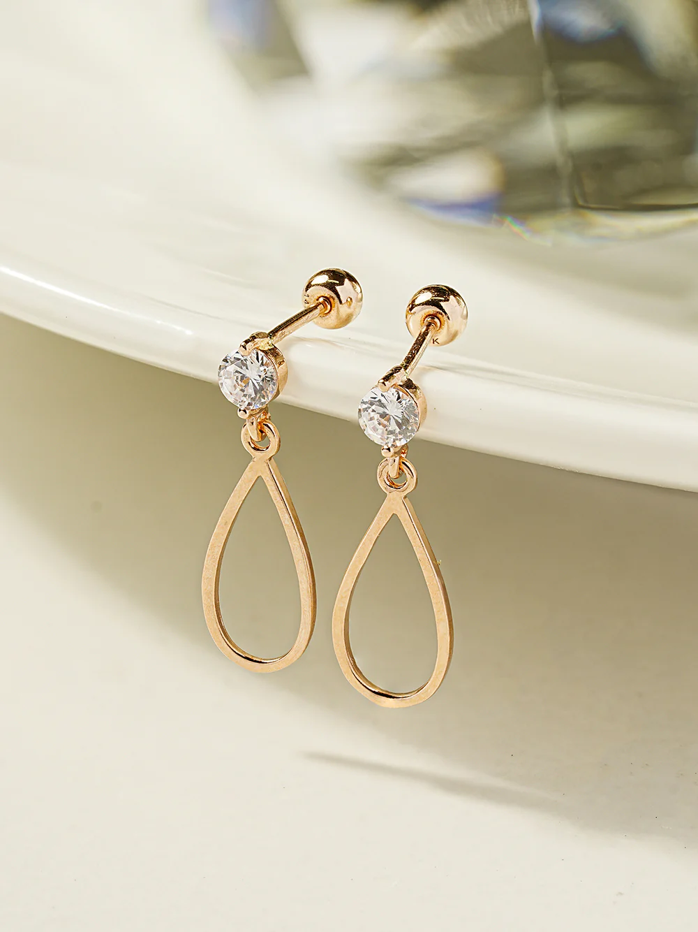 14K Gold Line Waterdrop Cartilage Earring 20G18G16G - Image 11