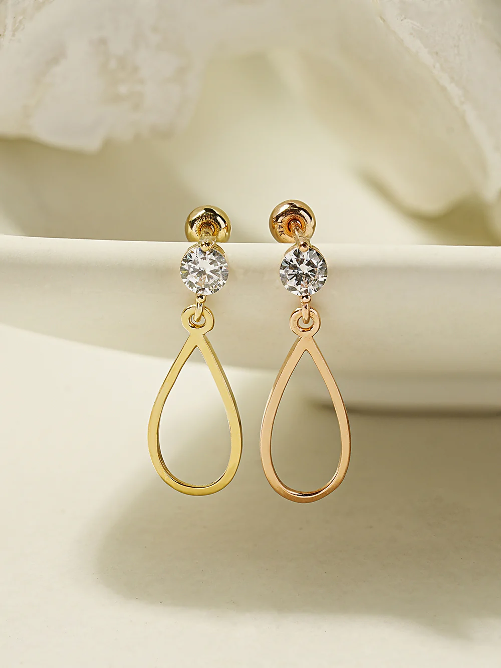 14K Gold Line Waterdrop Cartilage Earring 20G18G16G - Image 12