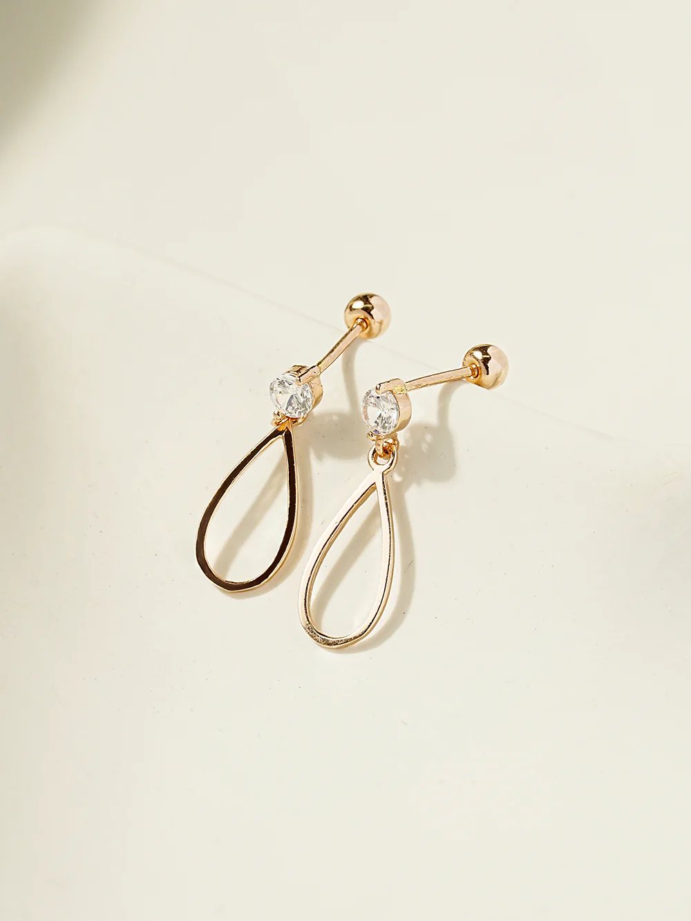 14K Gold Line Waterdrop Cartilage Earring 20G18G16G - Image 3