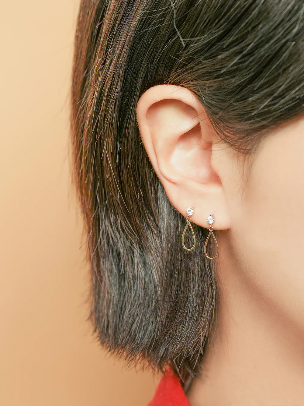 14K Gold Line Waterdrop Cartilage Earring 20G18G16G - Image 6