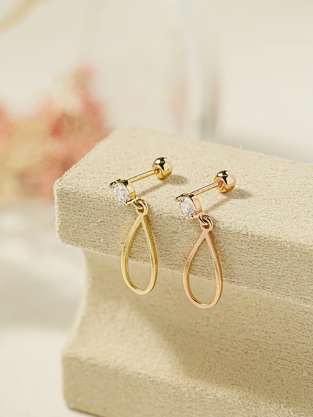 14K Gold Line Waterdrop Cartilage Earring 20G18G16G - Image 7