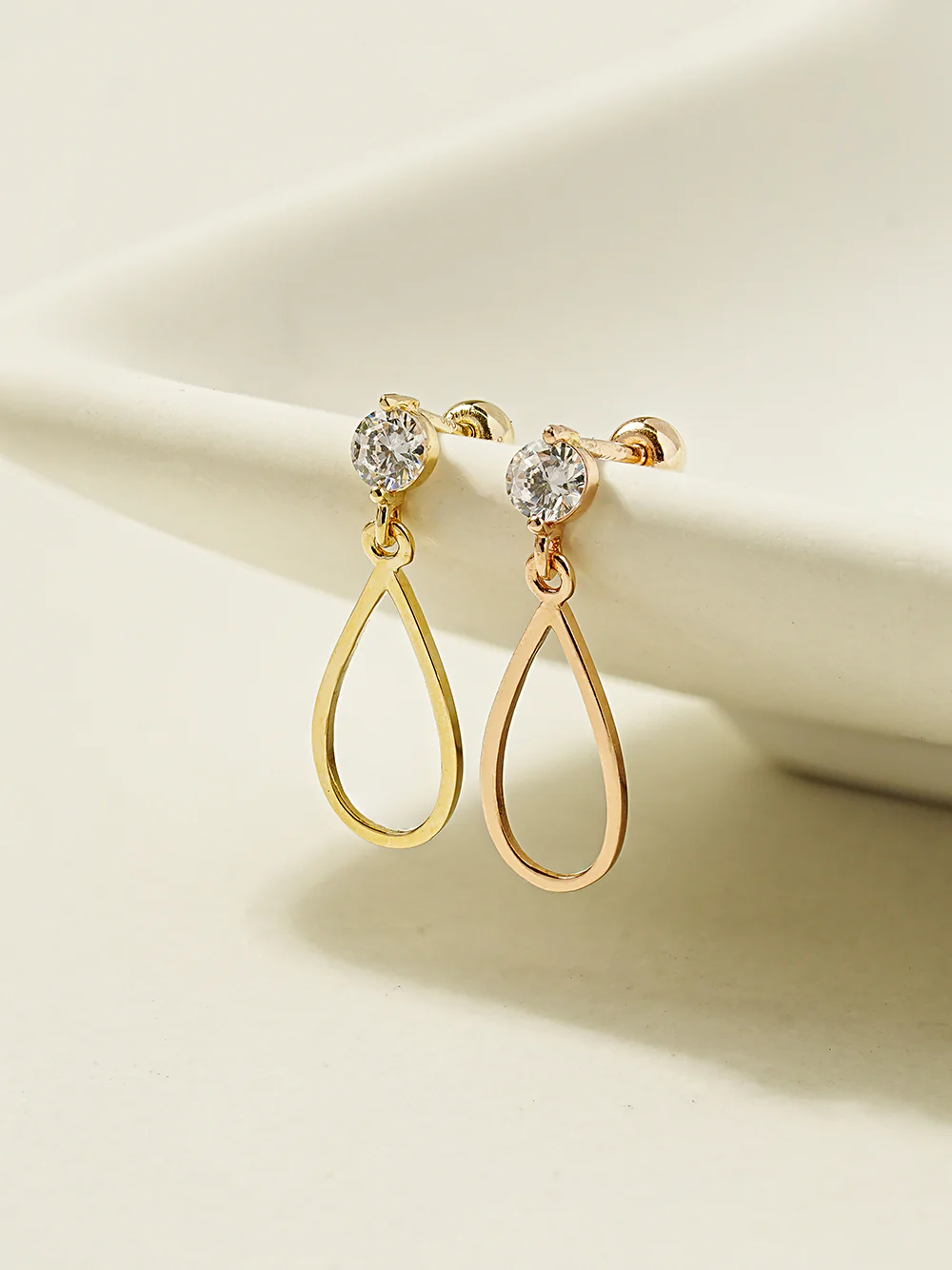 14K Gold Line Waterdrop Cartilage Earring 20G18G16G - Image 9