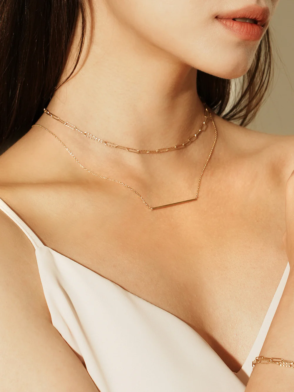 14K Gold Link Clip Chain Necklace - Image 15