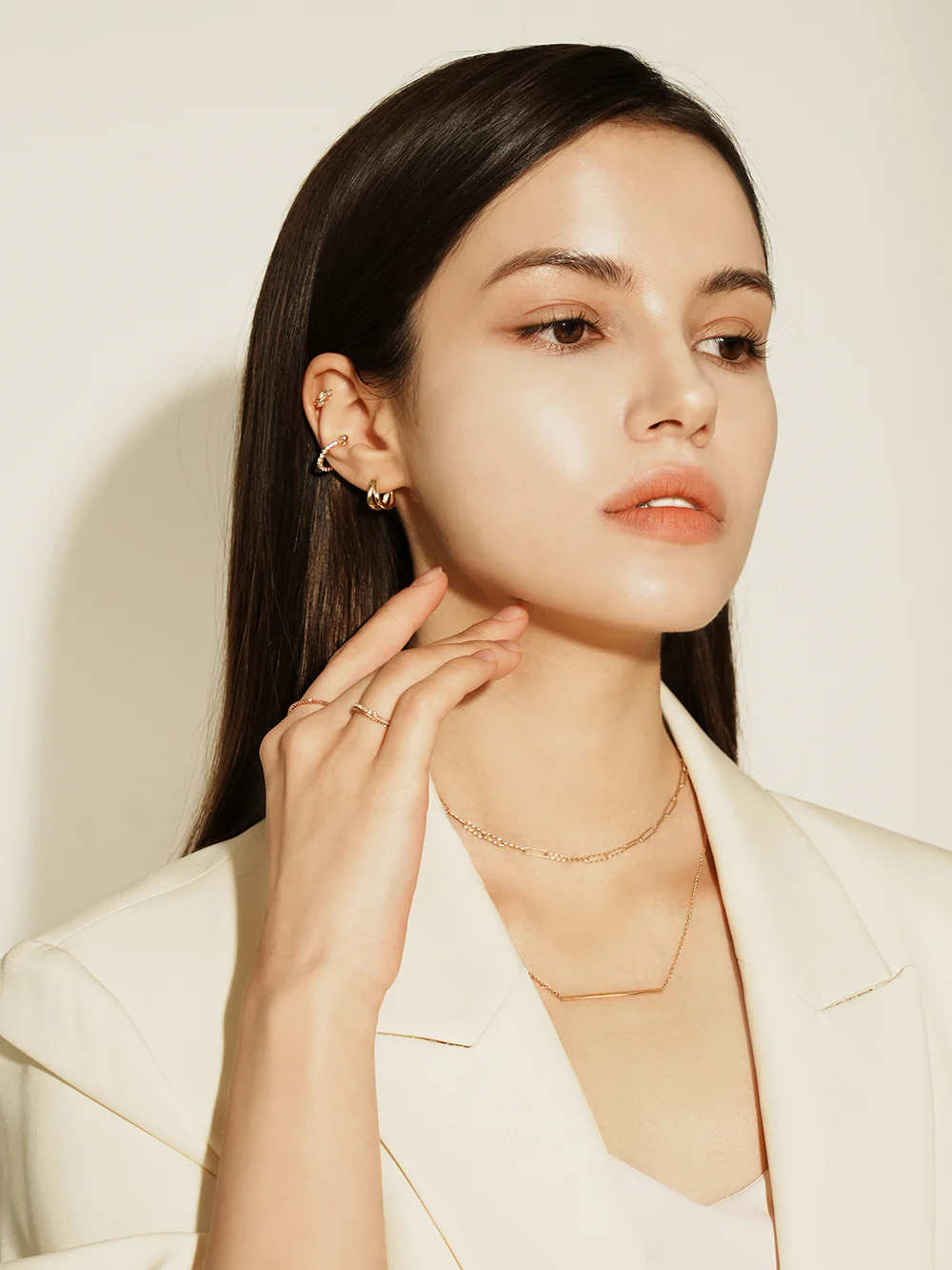 14K Gold Link Clip Chain Necklace - Image 3