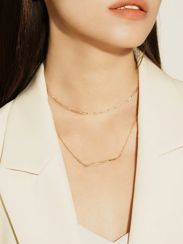 14K Gold Link Clip Chain Necklace - Image 7