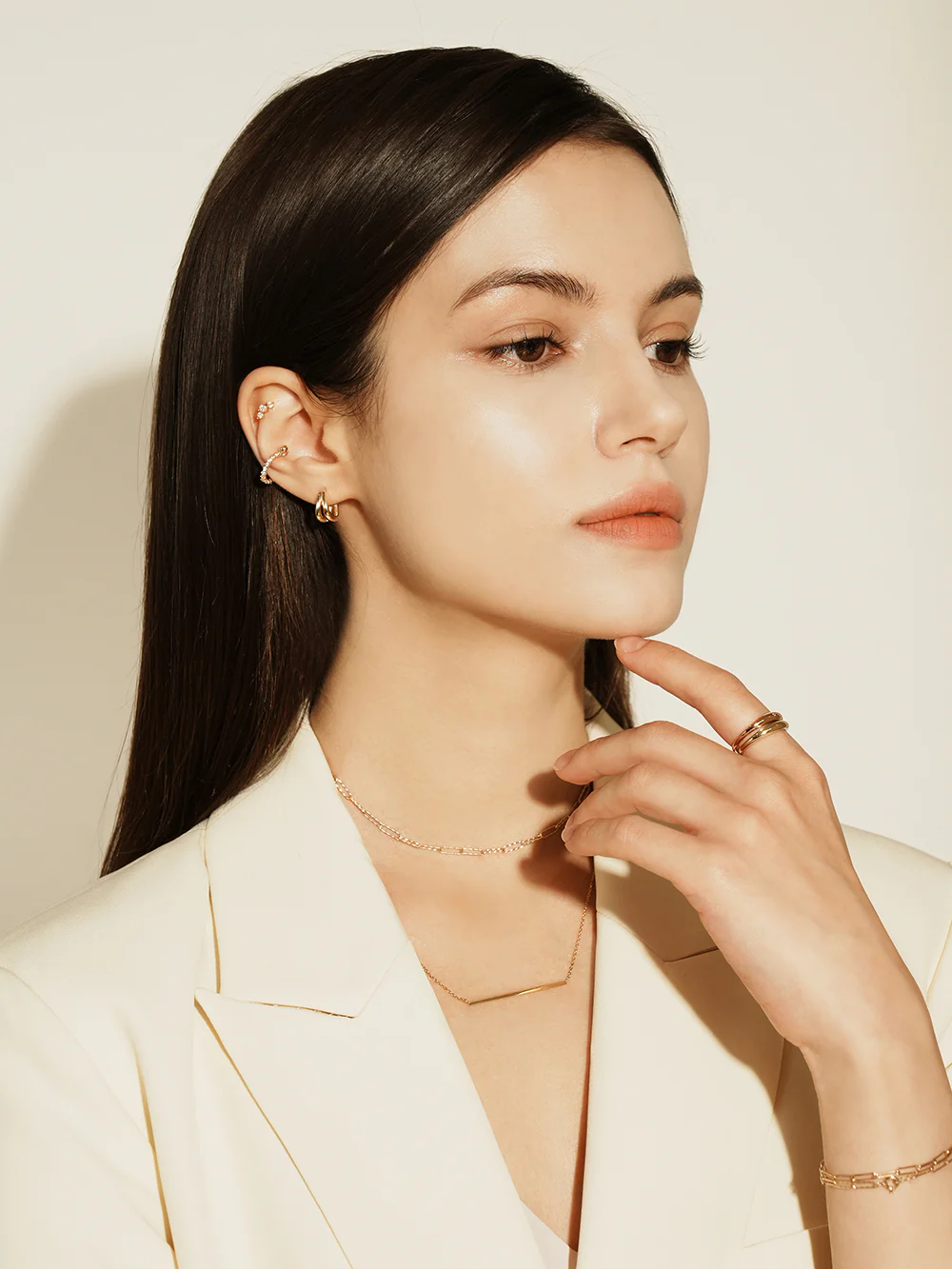 14K Gold Link Clip Chain Necklace - Image 9