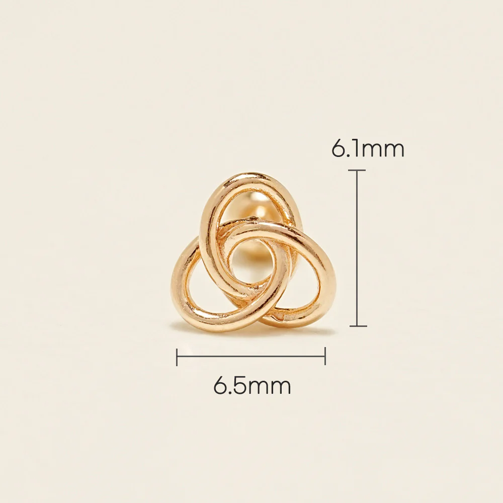 14K Gold Linked Triangle Cartilage Earring 20G - Image 6