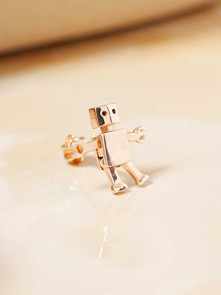 14K Gold Little Joint Robot Cartilage Earring 18G16G - Image 12