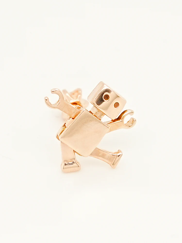14K Gold Little Joint Robot Cartilage Earring 18G16G - Image 15