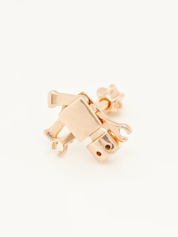 14K Gold Little Joint Robot Cartilage Earring 18G16G - Image 16