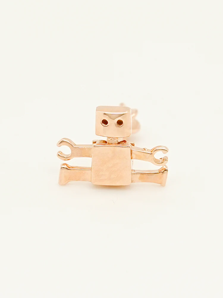 14K Gold Little Joint Robot Cartilage Earring 18G16G - Image 17