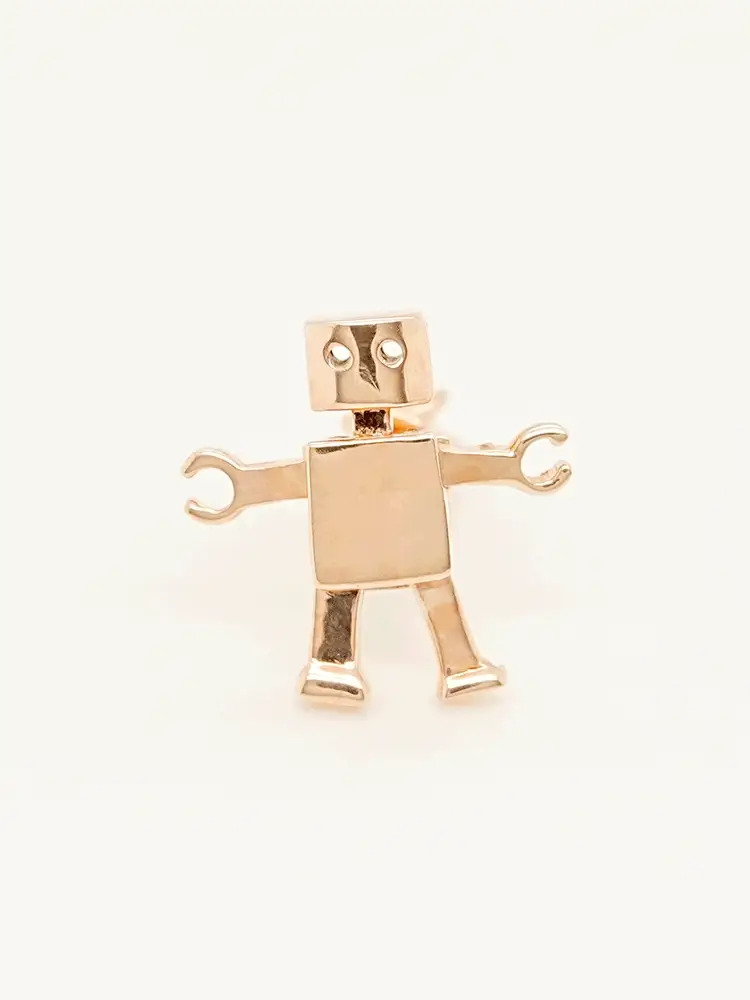 14K Gold Little Joint Robot Cartilage Earring 18G16G - Image 20