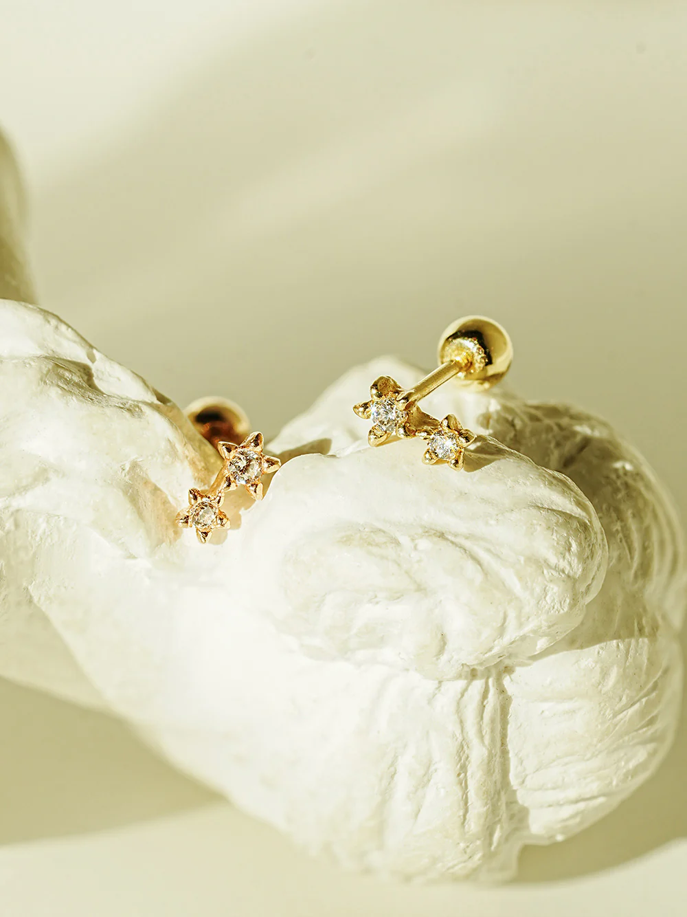 14K Gold Little Star Cartilage Earring 20G18G16G - Image 5
