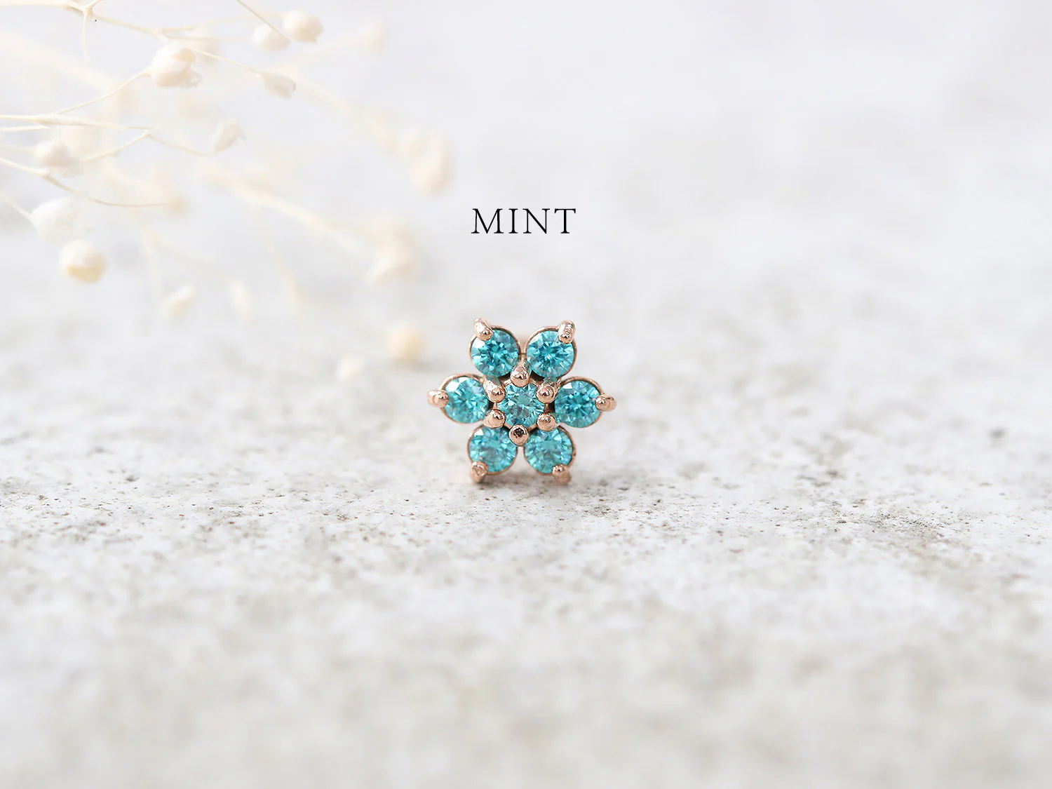 14K Gold Lovely Flower Cartilage Earring - M 18G16G - Image 12