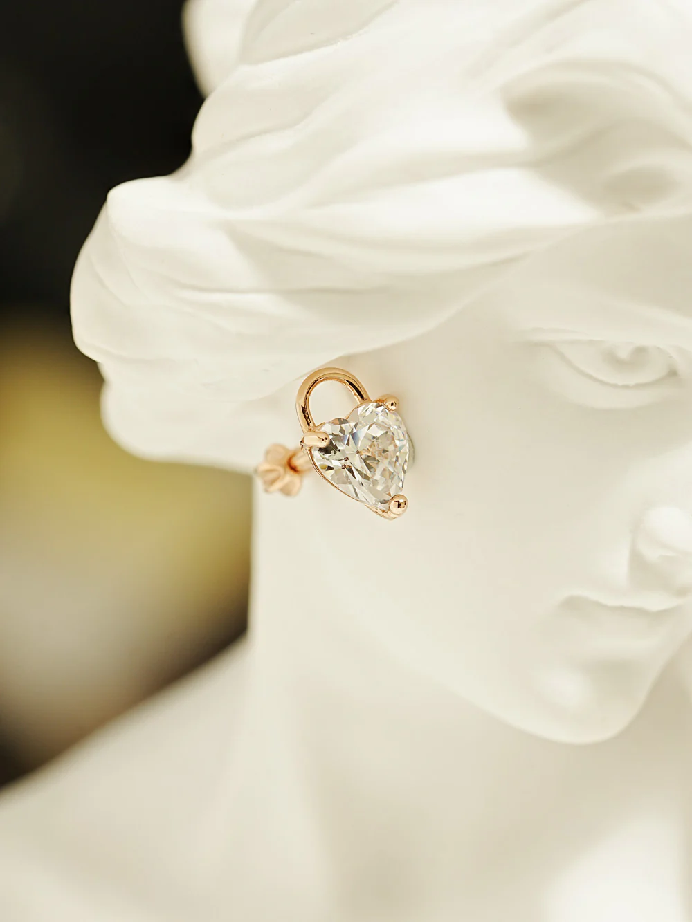14K Gold Lovely Heart Lock Cartilage Earring 18G16G - Image 10