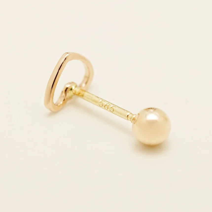14K Gold Lovely Point Heart Cartilage Earring 20G18G16G - Image 16