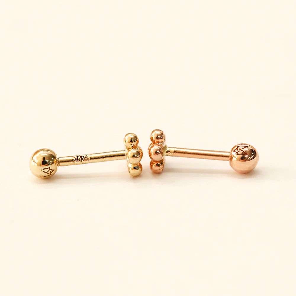 14K Gold Lovely Voluminous Flower Cartilage Earring 18G16G - Image 10