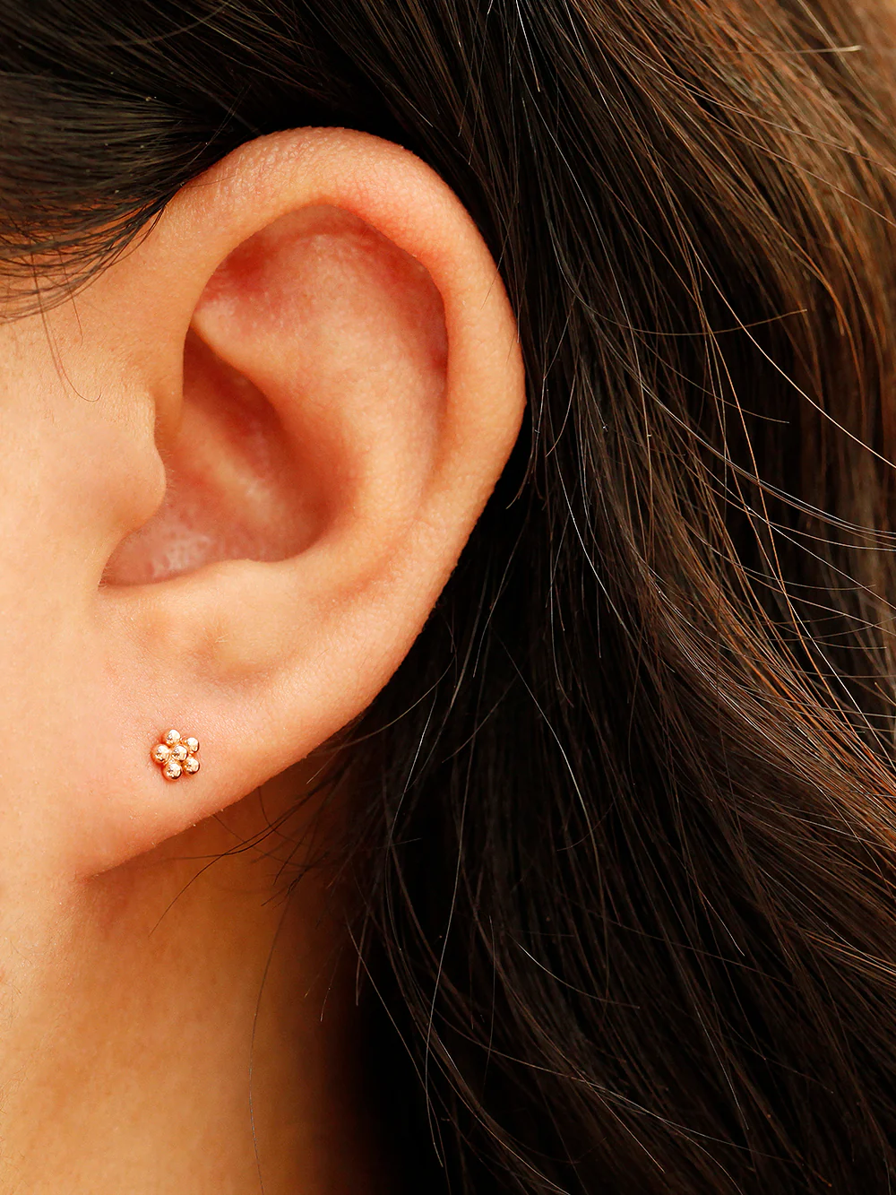 14K Gold Lovely Voluminous Flower Cartilage Earring 18G16G - Image 4