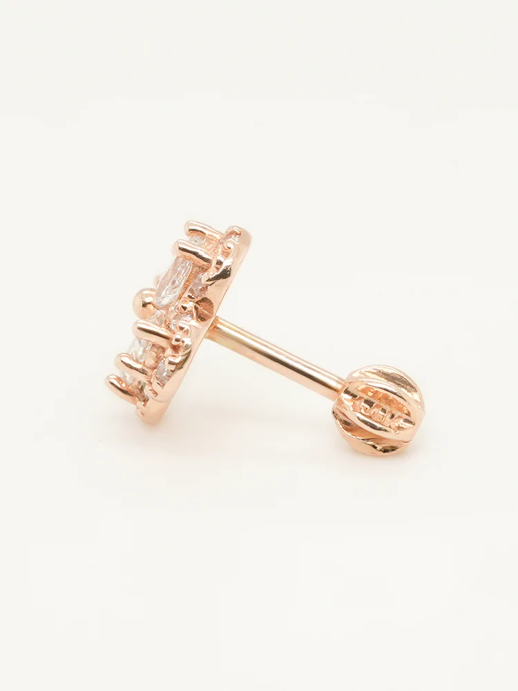 14K Gold Lucky Clover Cartilage Earring 18G16G - Image 13