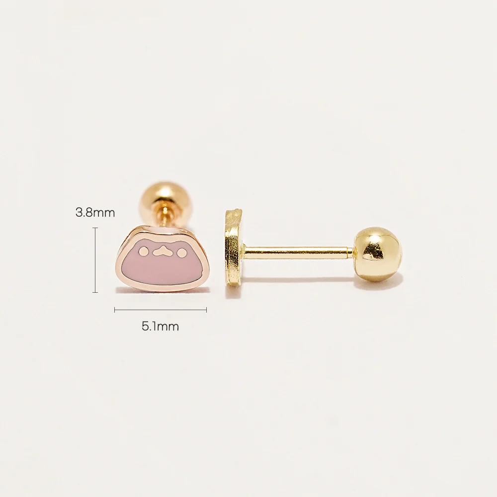 14K Gold Melted Cat Cartilage Earring 20G - Image 5