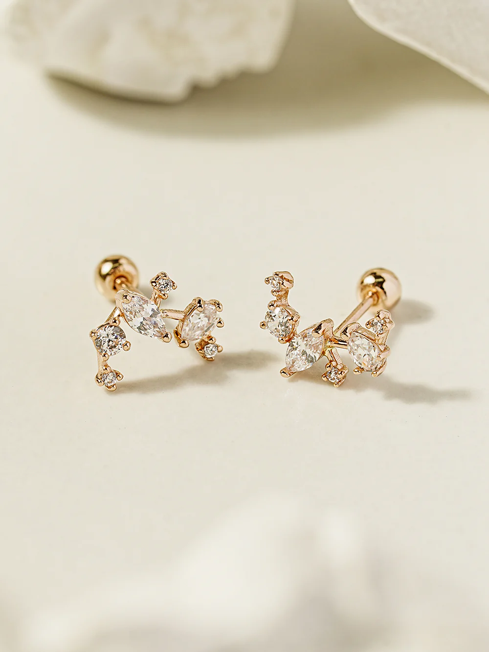 14K Gold Milkyway Cubic Cartilage Earring 20G18G16G - Image 3