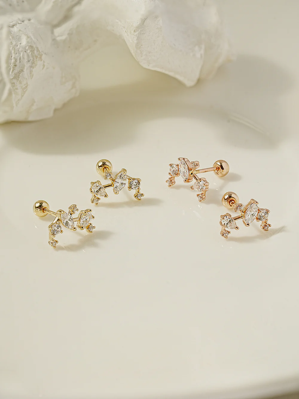 14K Gold Milkyway Cubic Cartilage Earring 20G18G16G - Image 9