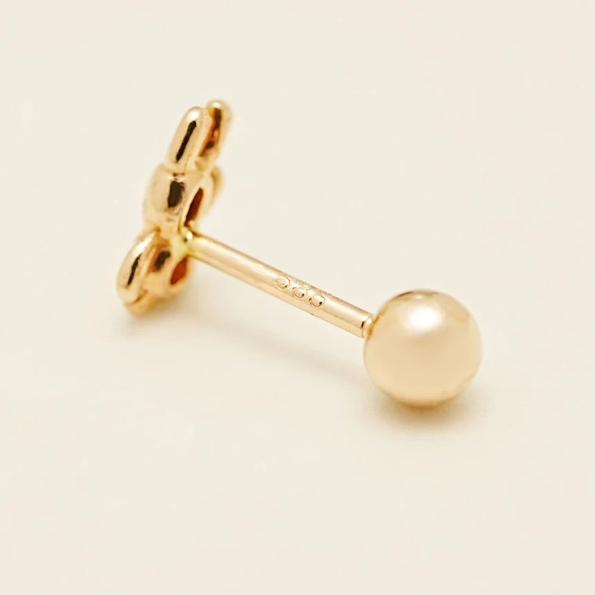 14K Gold Mini Bear & Rabbit Cartilage Earring 20G18G16G - Image 14