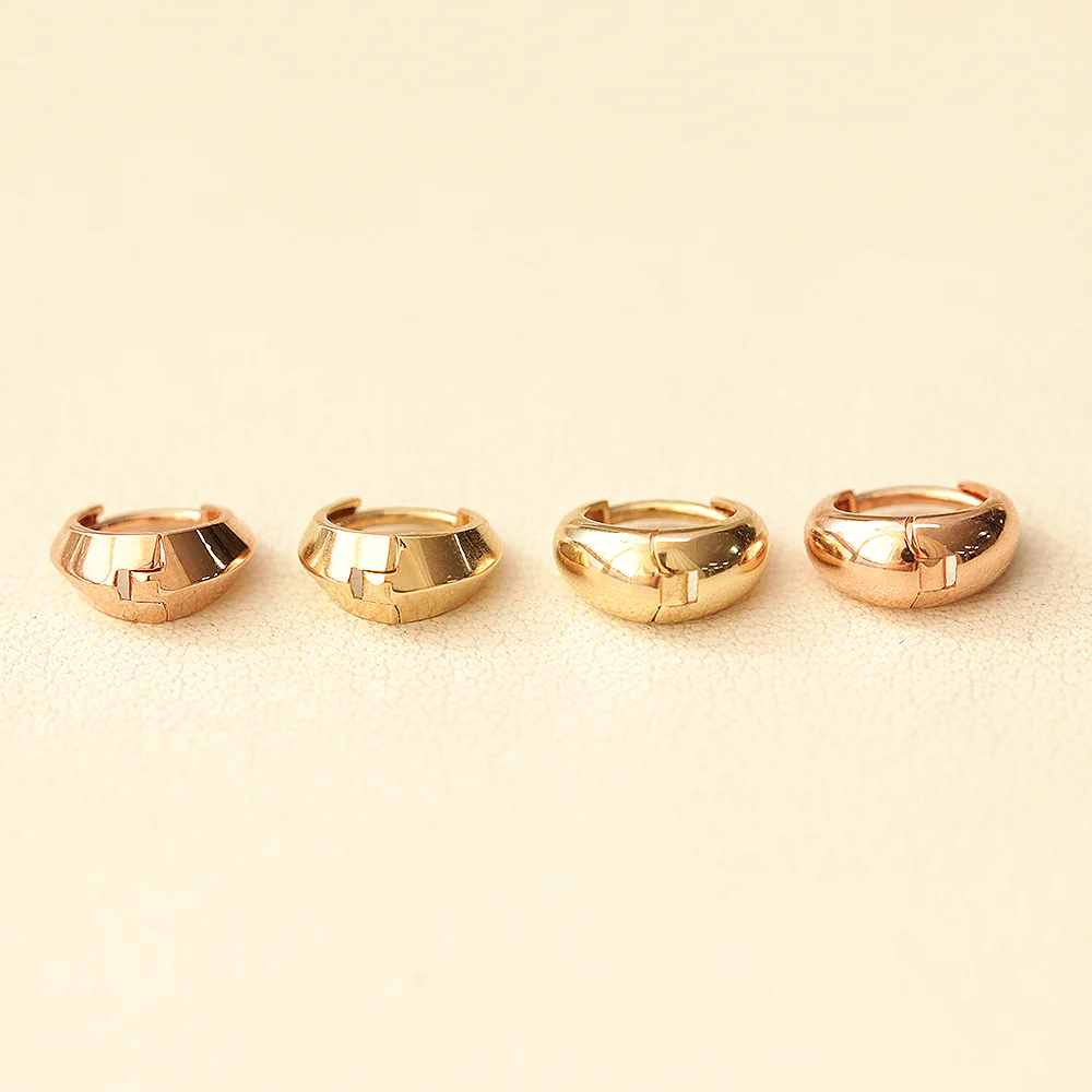 14K Gold Mini Bold Hoop Earring - Image 9