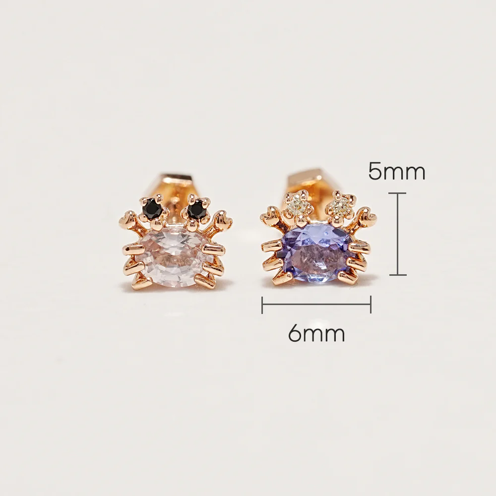14K Gold Mini Crab Cartilage Earring 18G - Image 6
